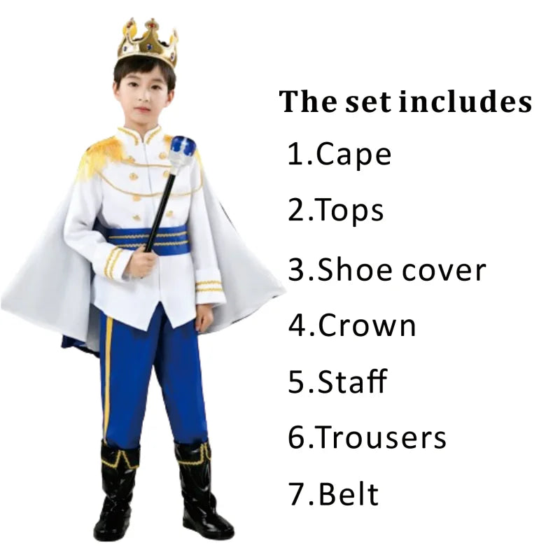 Medieval King Costume Royal Prince Outfit Set – Halloween Dress Up