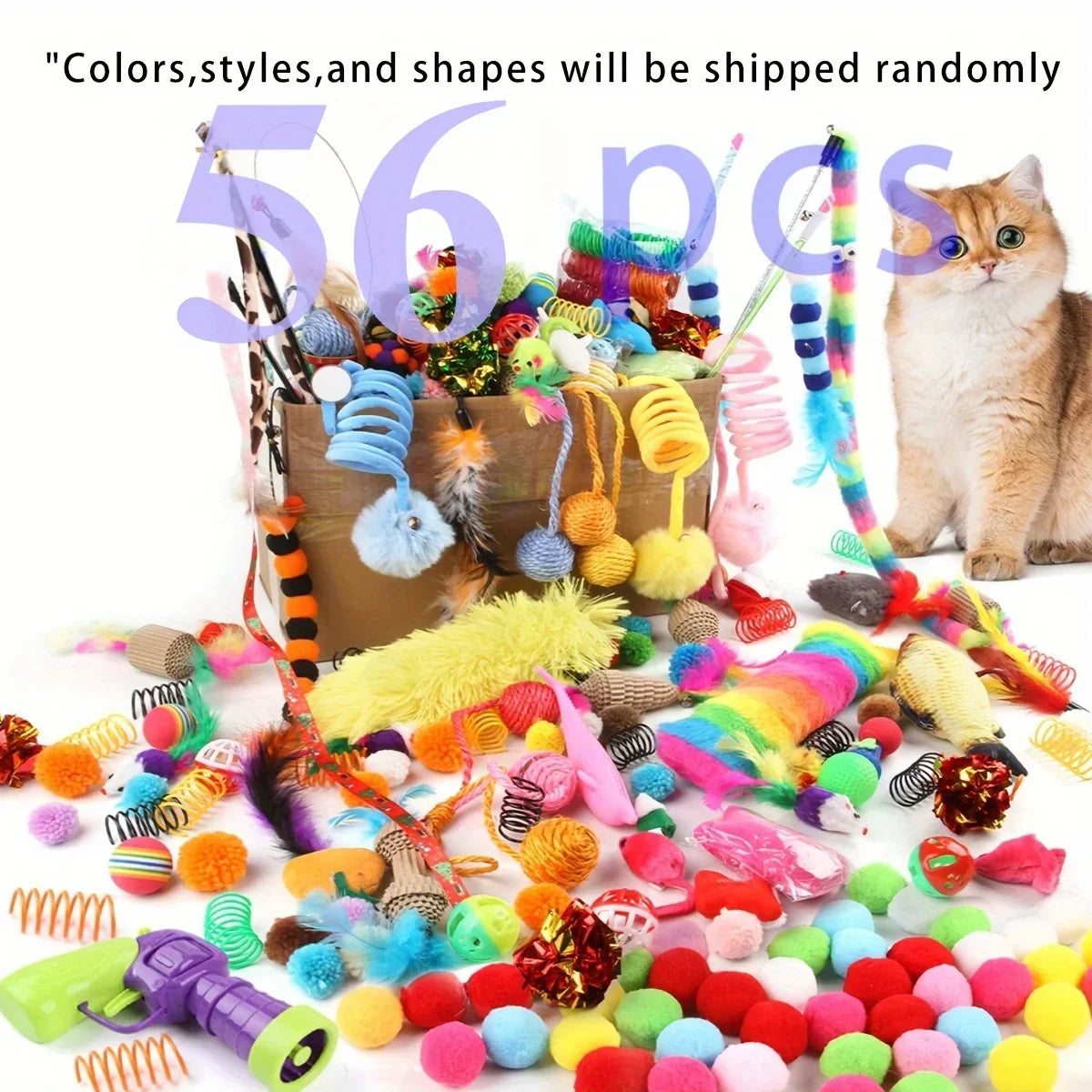 Cat Toy Variety Pack – Plush & Plastic Toys for Multiple Cats