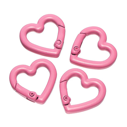 Heart Carabiner Clips, Metal Spring Clasp Keychain Hooks 5pcs