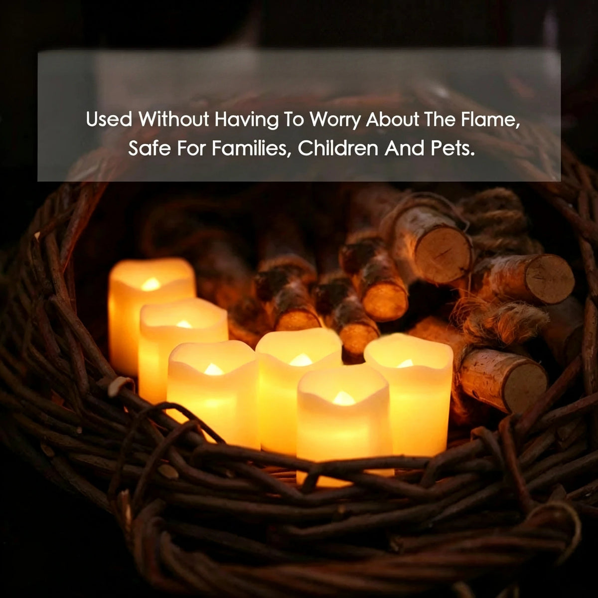 24-Piece Flameless LED Tea Light Candles with Warm White Glow