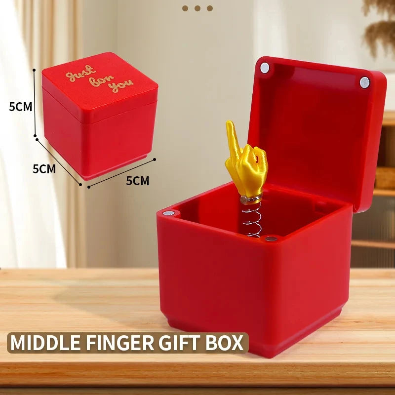 Middle Finger Prank Gift Box – Funny Christmas Desk Decoration