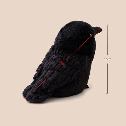 Black Crow Plush Toy – Soft Gothic Bird Stuffed Animal