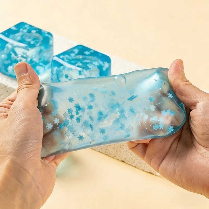 Snowflake Ice Cube Squishy Toy – Slow-Rising Fidget