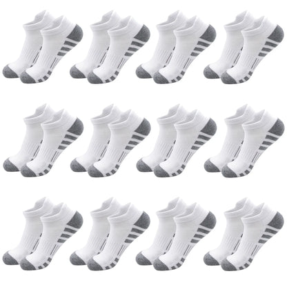 6/24Pairs Ankle Athletic Running Socks Cushioned Breathable Low Cut Sports Tab Socks For Men And Women