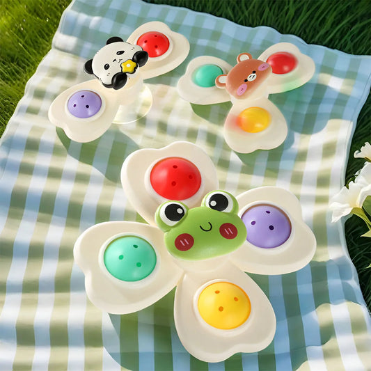Suction Cup Spinner Toy – Rotating Baby Sensory Play Toy 3PCS