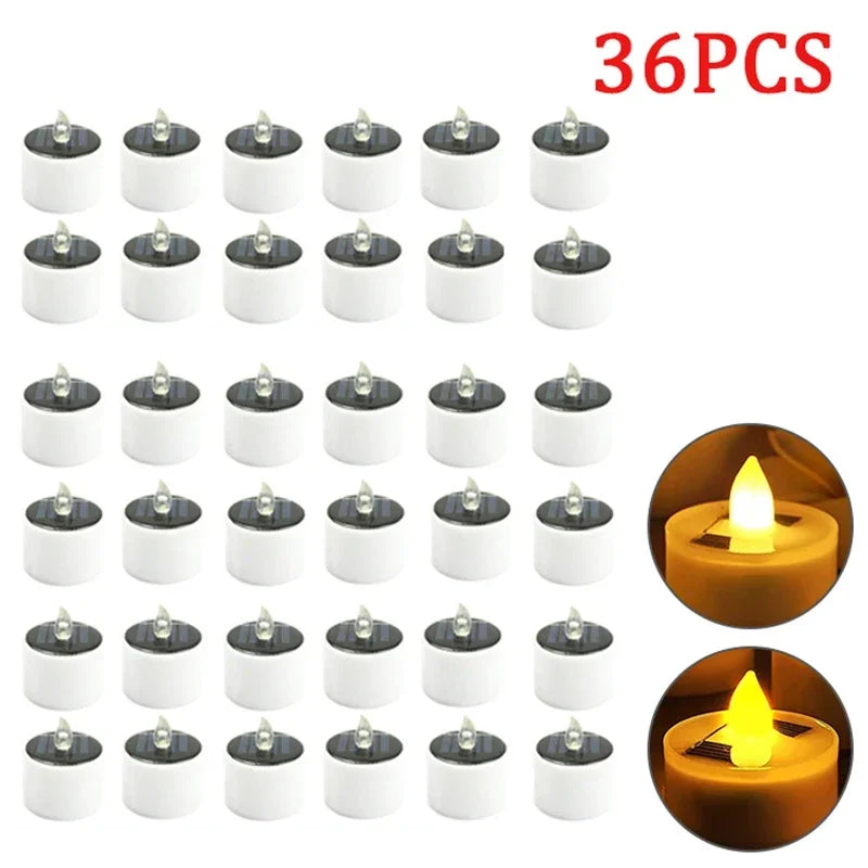 Solar Tea Light Candles – Waterproof Flameless LED Lights