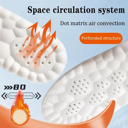 2pcs Self Heated Thermal Insoles for Feet Winter Warm Wool Thermal Memory Foam for Men Women Sports Shoes Self-heating Shoe Pads
