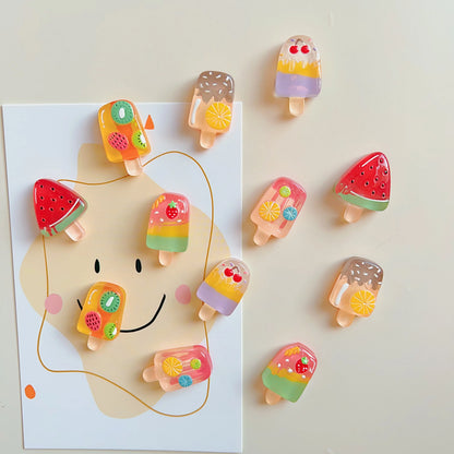 Fruit Fridge Magnets Set – 6PCS Strawberry, Watermelon & Ice Cream