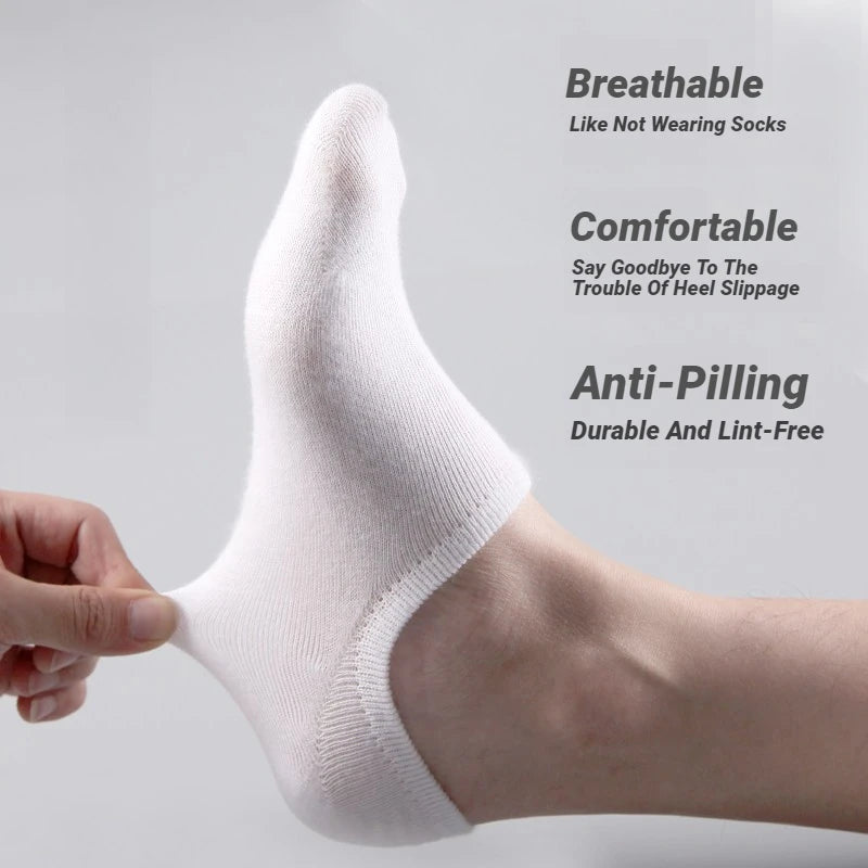 5 Pairs Men Invisible Boat Socks Non Slip Low Cut Ankle Socks Daily Casual Wear Comfort Compression Socks Fashion Breathable