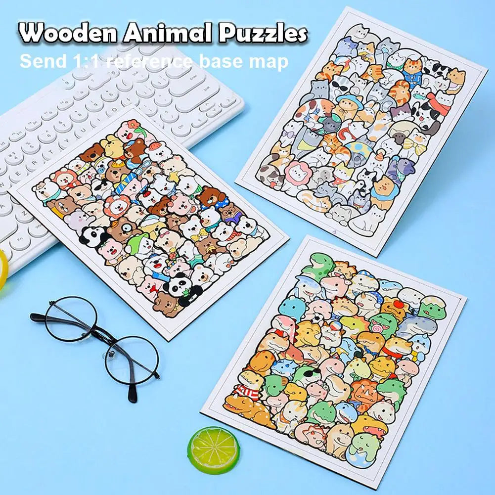 Wooden Animal Puzzle – 50 Piece Irregular Educational Jigsaw