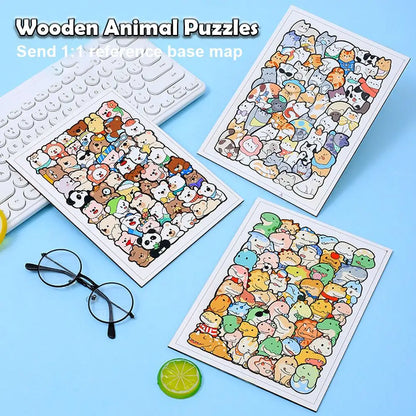 Wooden Animal Puzzle – 50 Piece Irregular Educational Jigsaw
