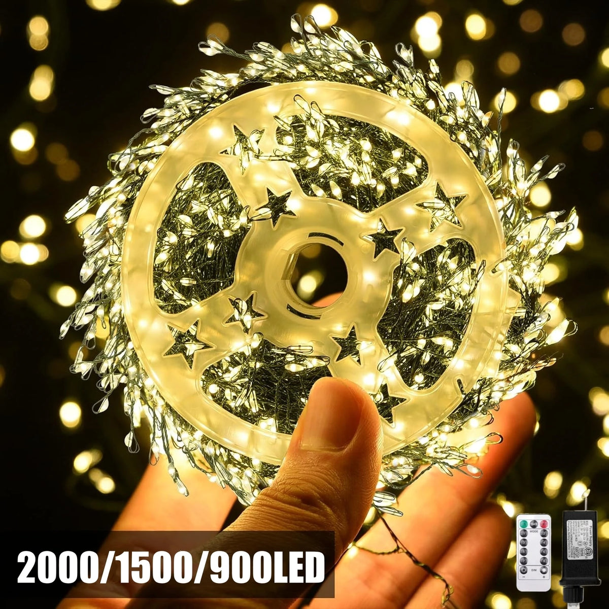 LED Firecracker String Lights with Remote Control