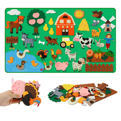 Farm Animal Felt Story Board Set for Interactive Toddler Learning