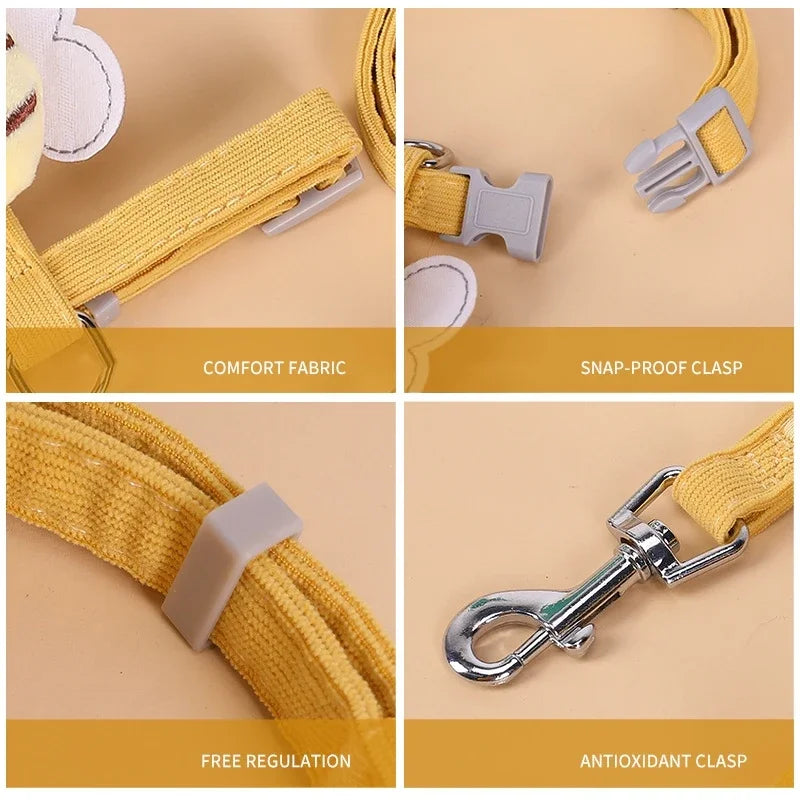 Cat Harness and Leash Set with Adjustable Collar for Outdoor Walking