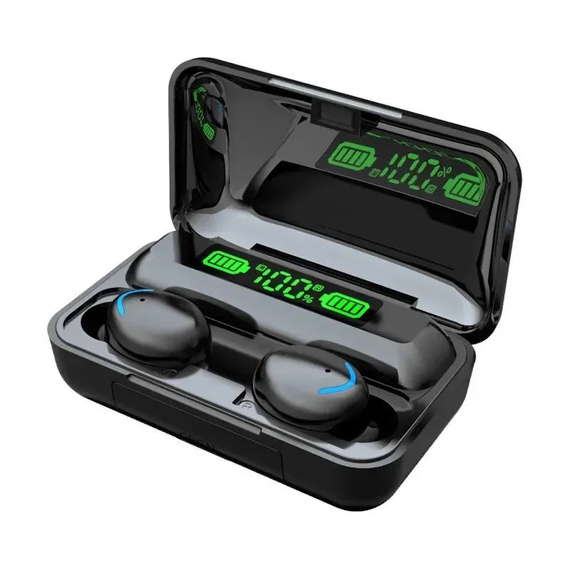 Wireless Bluetooth Earphones with LED Display, TWS Earbuds & Microphone