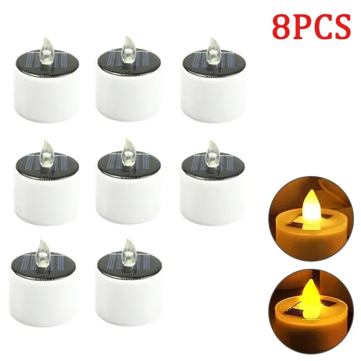 Solar Tea Light Candles – Waterproof Flameless LED Lights