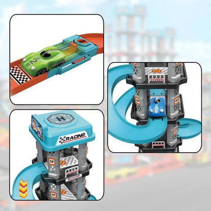 Race Track Ramp Toy – Gliding Car Rail Set for Kids