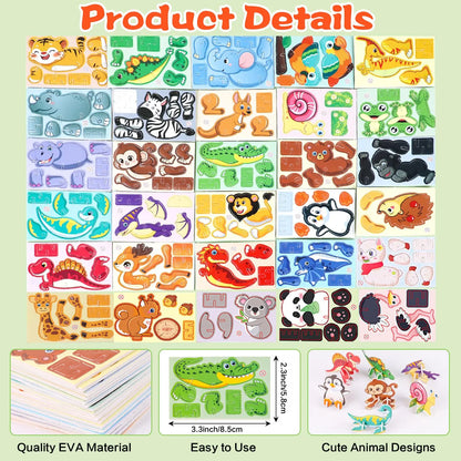 30-Piece 3D Puzzles for Kids with Animal and Vehicle Themes