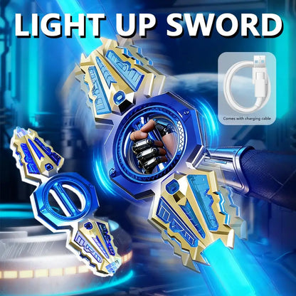 Light Up Sword Toy for Kids – Retractable Rotating LED Sword