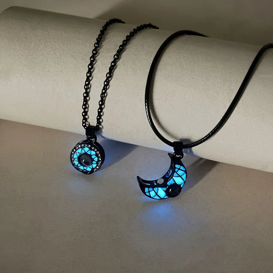 Glow in the Dark Necklace – Luminous Couple Pendant