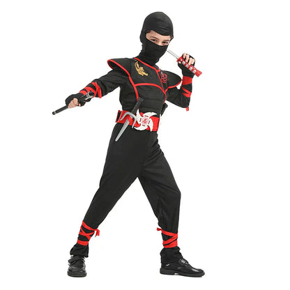 Kids Ninja Costume Set with Hood & Accessories – Halloween Outfit