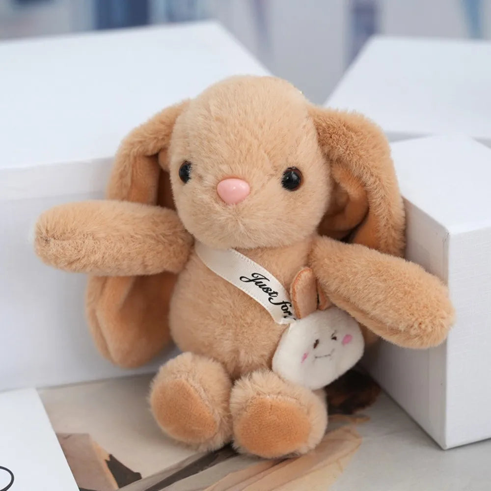 Rabbit Fur Keychain – Plush Bag Charm Animal Accessory