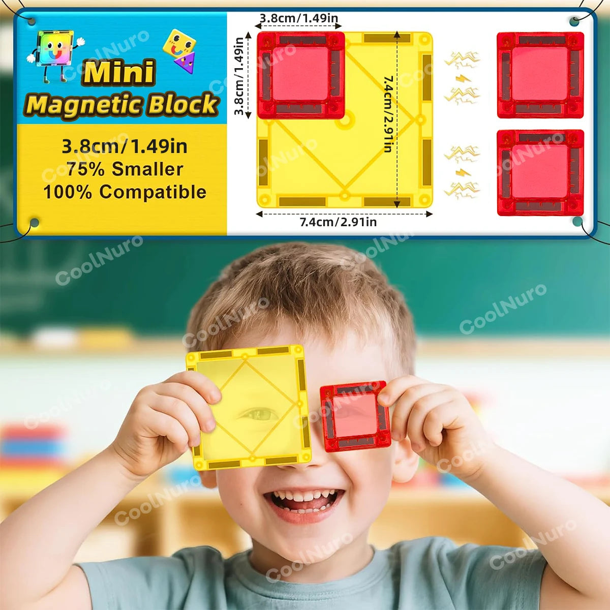 Magnetic Building Blocks Set for Kids with 26 or 38 Pieces