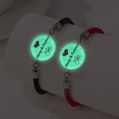 Sun Moon Couple Bracelets, Luminous Matching Rope Bracelets for Couples