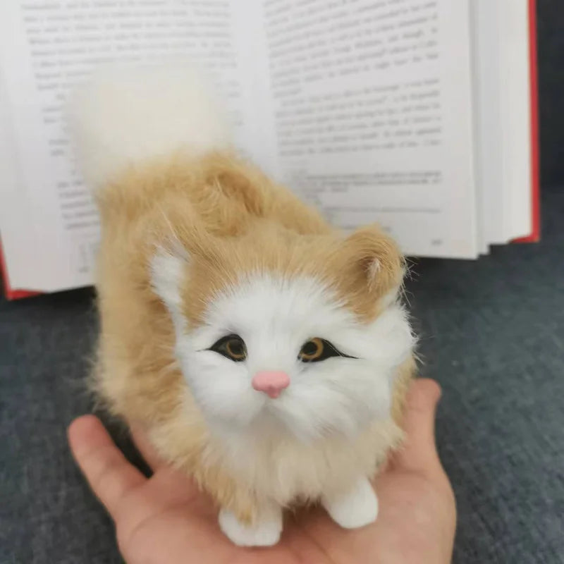 Realistic Cat Plush Toy Soft Stuffed Kitten Model for Kids