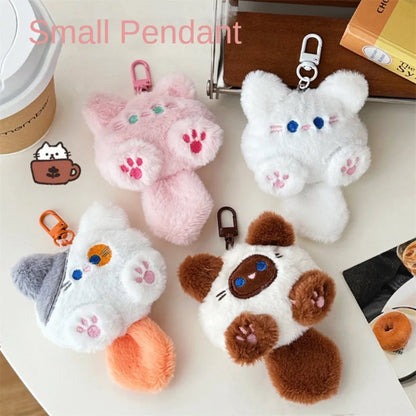 Plush Cat Keychain – Cute Backpack Pendant Charm