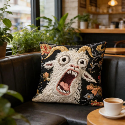 Goat Pillow Cover 45x45cm Funny Animal Decorative Throw Pillow Case