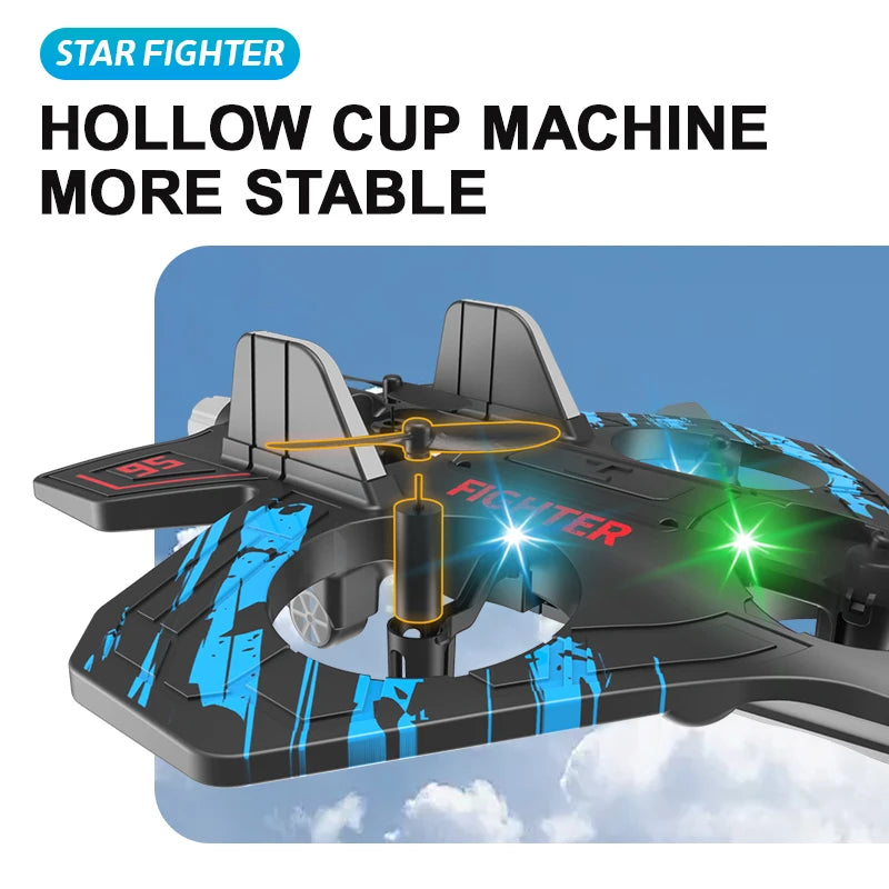 2.4G RC Foam Fighter Airplane with LED Lights and 360° Stunts