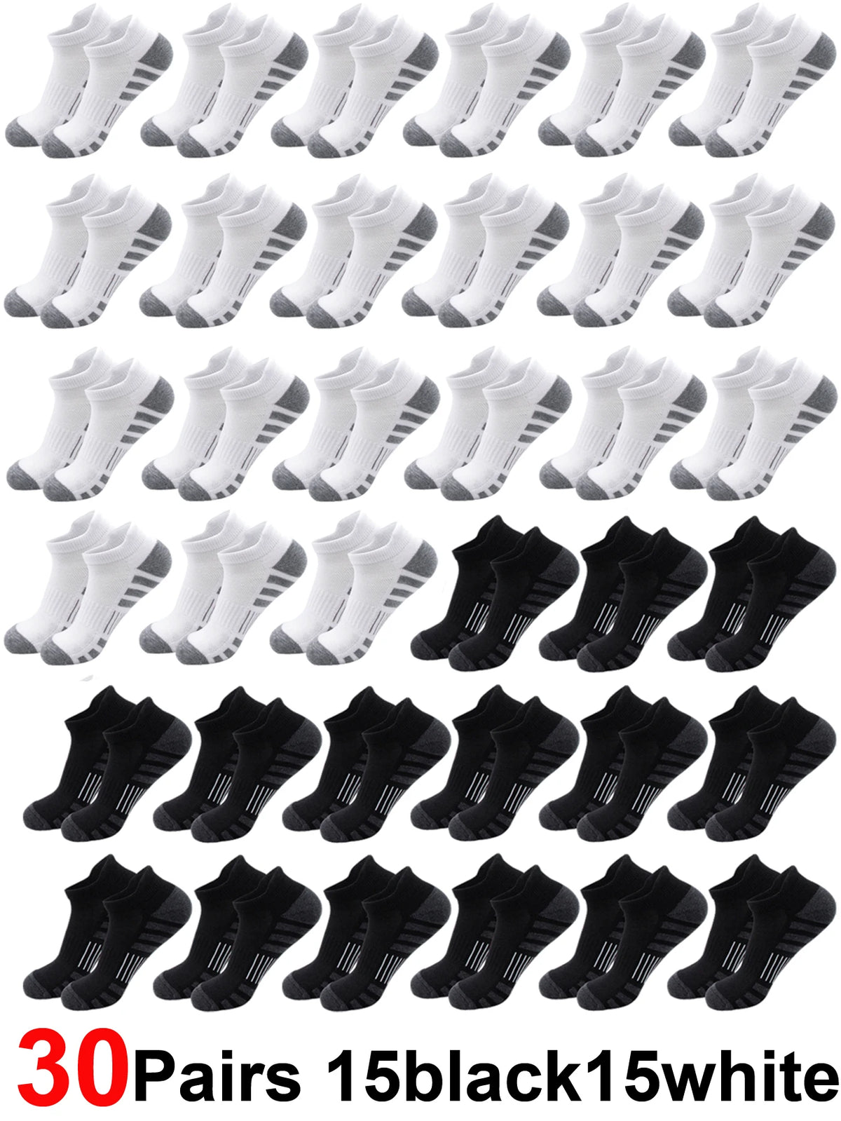 6/24Pairs Ankle Athletic Running Socks Cushioned Breathable Low Cut Sports Tab Socks For Men And Women