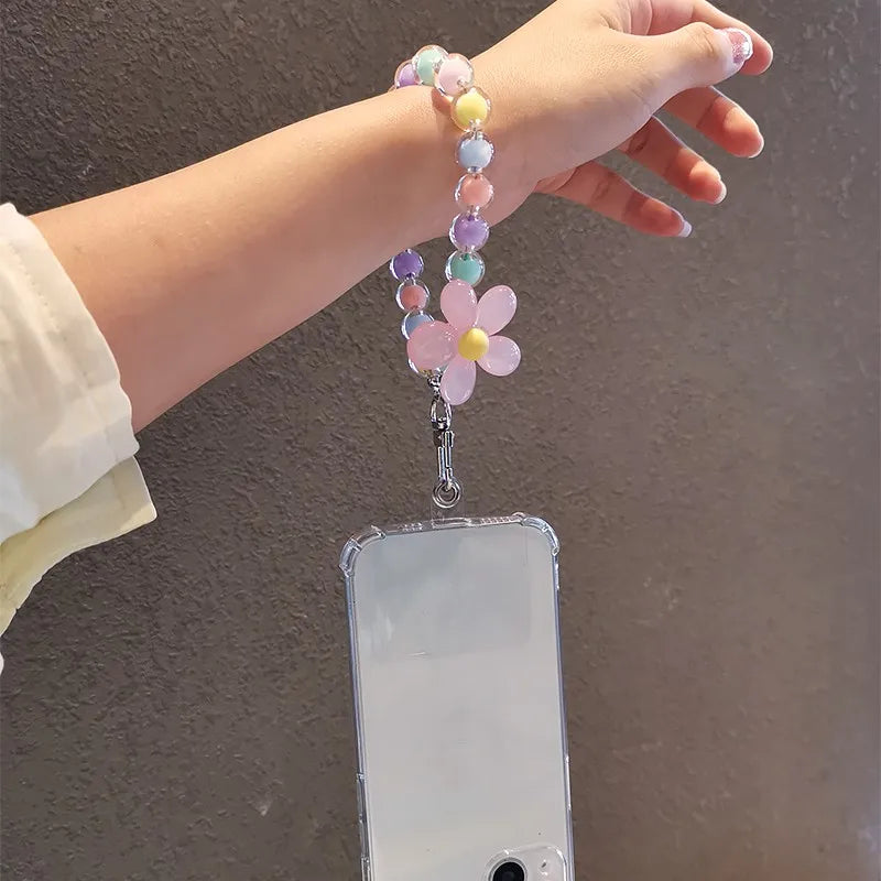 Phone Wrist Lanyard, Colorful Beaded Mobile Phone Strap