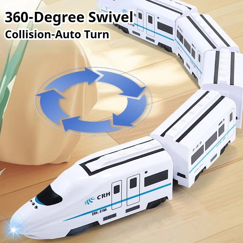Electric Train Toy with Lights and Sounds – DIY Railway Set