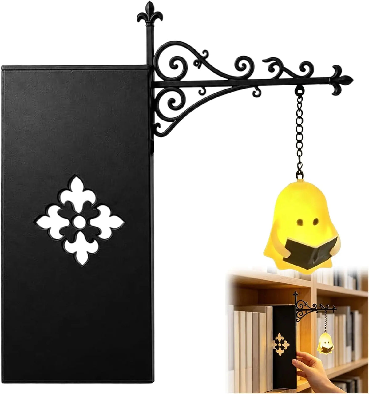 Halloween Retro Bookshelf Reading Lamp – Gothic LED Night Light
