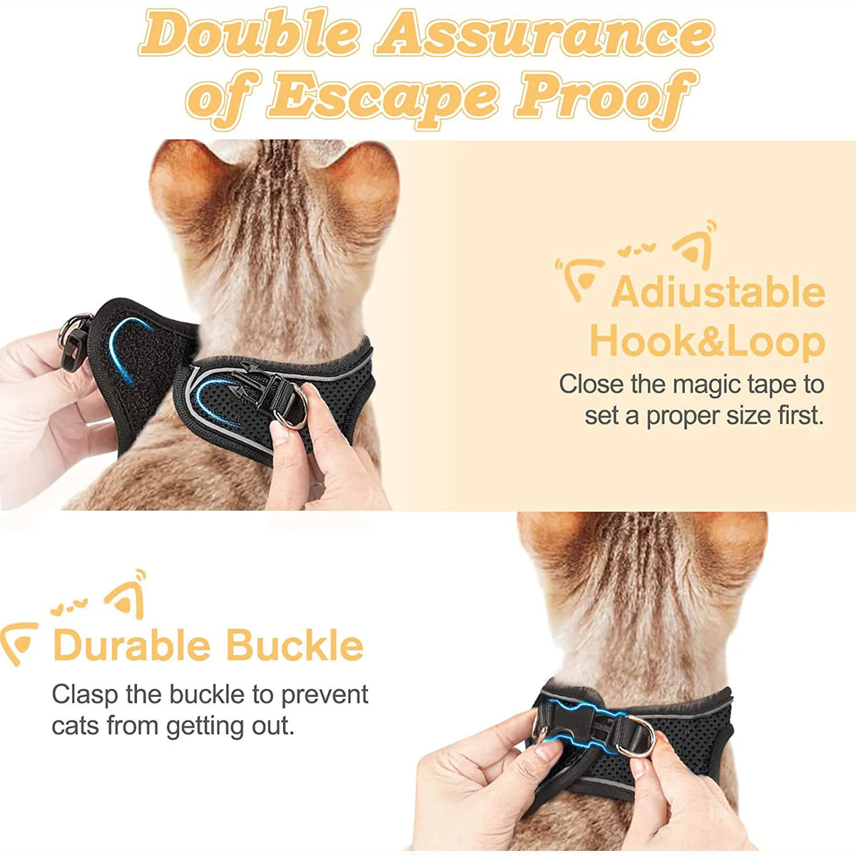 Cat Harness – Adjustable Reflective Harness for Walking
