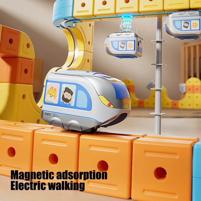 Magnetic Train Toy with DIY Track for Creative Play