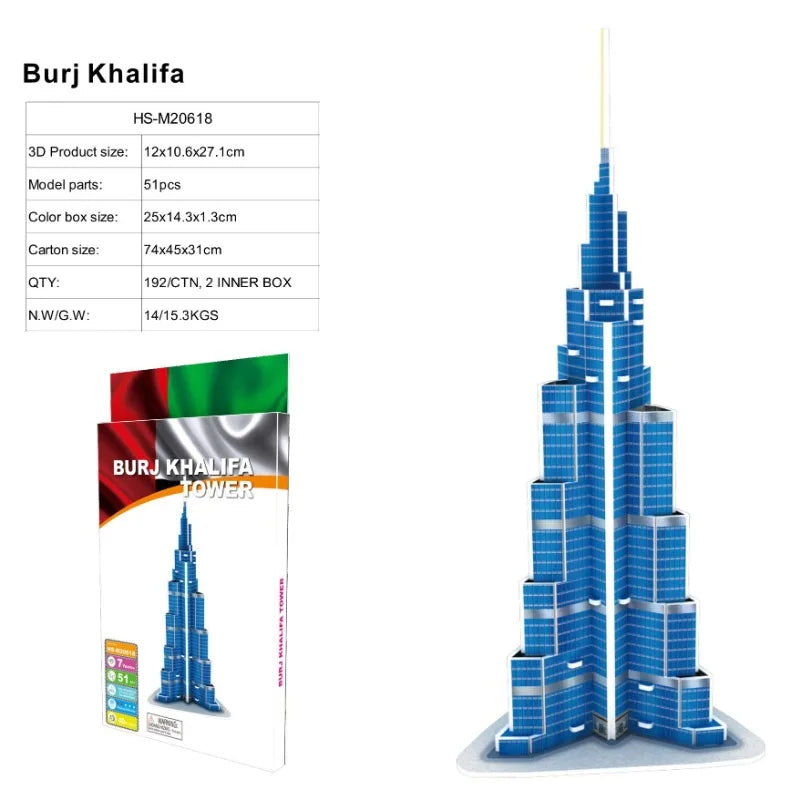 3D Architecture Puzzle – Famous Building Model Puzzle for Kids