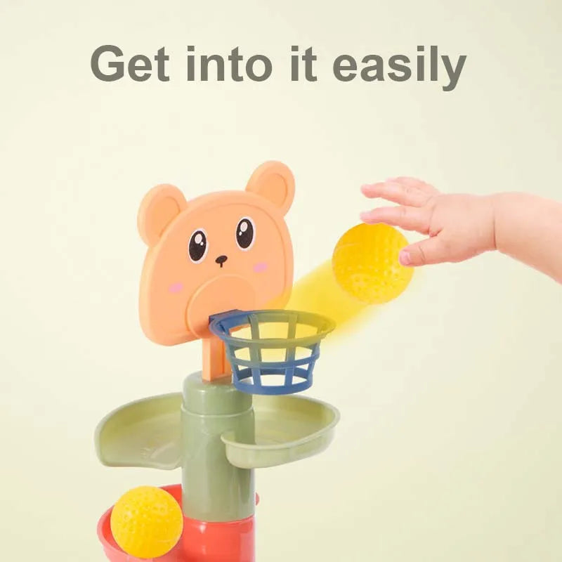 Montessori Rolling Ball Toy Baby Stacking Track Educational Game