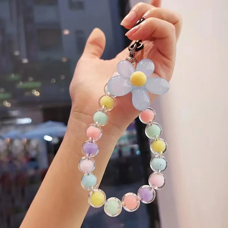 Phone Wrist Lanyard, Colorful Beaded Mobile Phone Strap