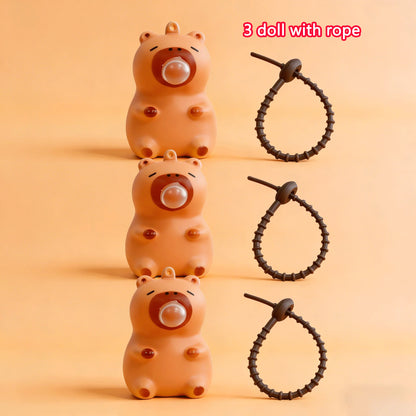 Capybara Doll Pinch Pendant Toys Squeeze Spit Bubble Decompression Toy Children's Schoolbag Doll Pendant Decoration party gift