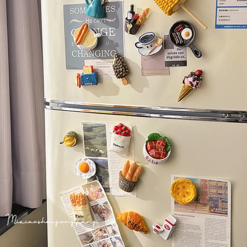 Bread Fridge Magnets – Realistic Refrigerator Decor & Note Holder