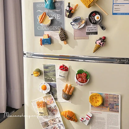 Bread Fridge Magnets – Realistic Refrigerator Decor & Note Holder