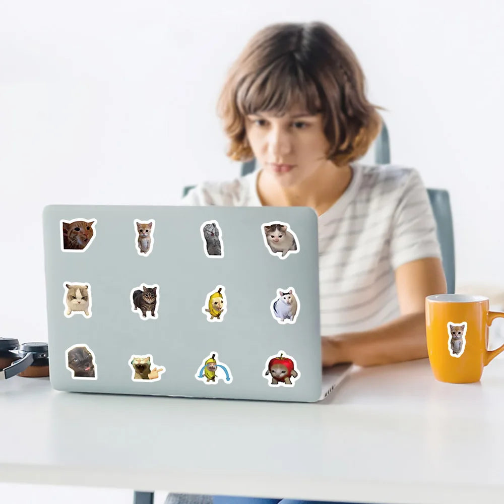 500pcs/roll Cartoon Meme Cat Stickers For School Reward Stickers Classroom Decoration Encouragement Sticker For Student Teacher