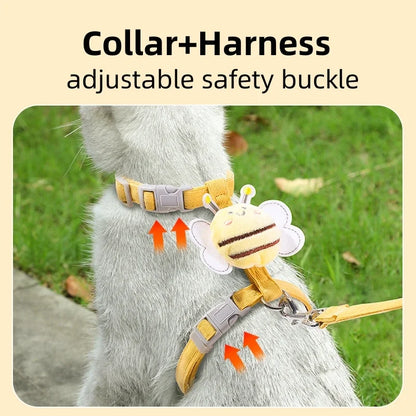 Cat Harness and Leash – Adjustable Bee-Themed Walking Set