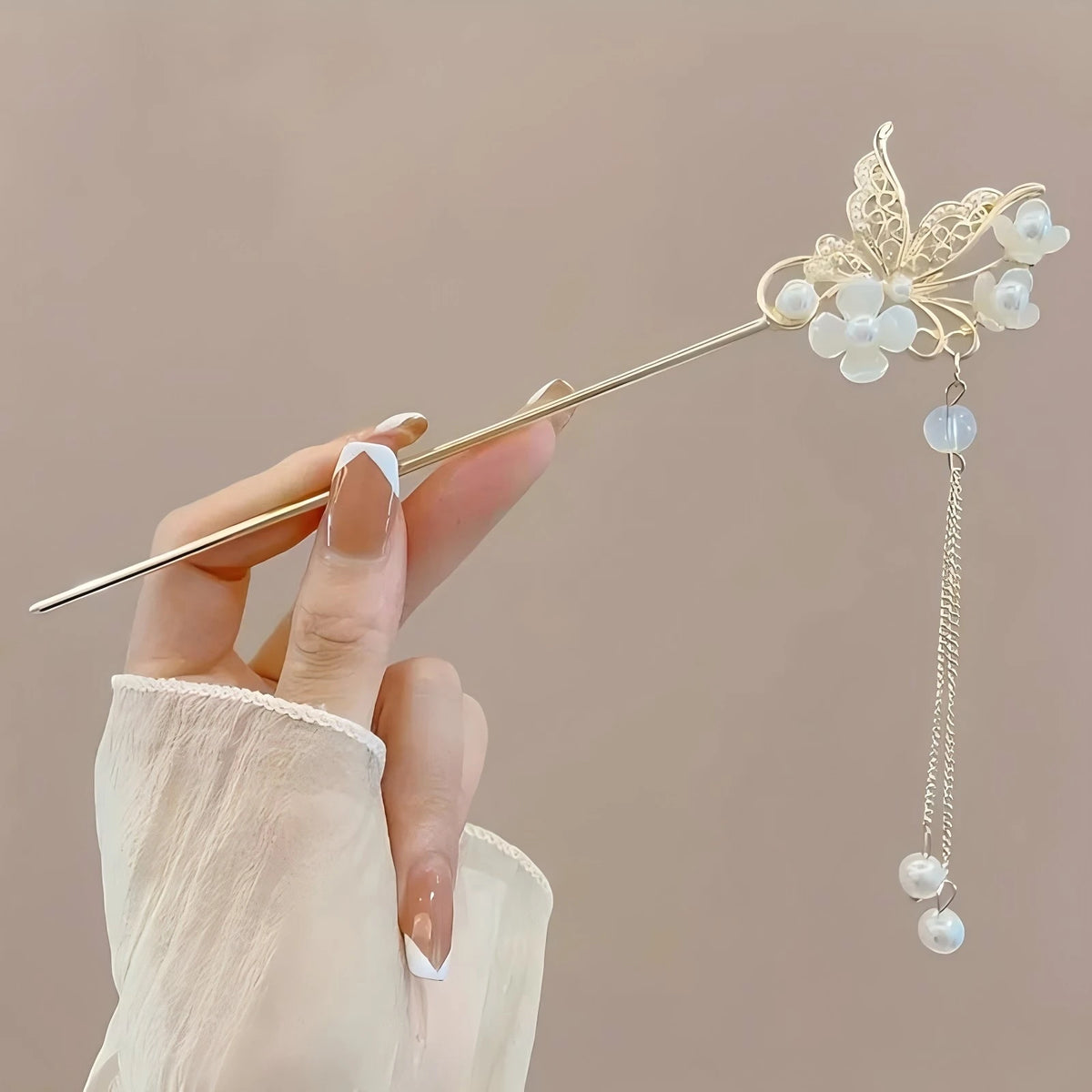 Chinese Hair Stick, Floral Tassel Hairpin for Women & Hairstyles