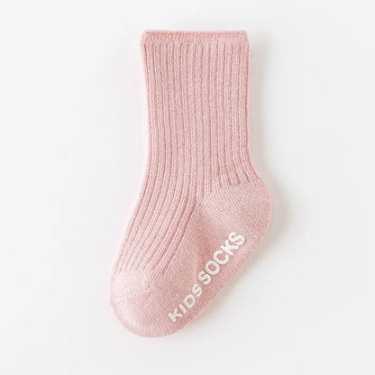 3Pairs/Lot Baby Socks Boys Girls Cotton Stripe Soft Sock Kids Toddler Non-Slip Rubber Grips Floor Socken For 0-3 Years
