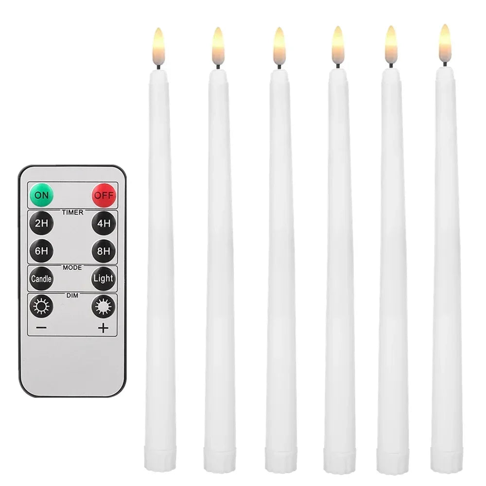 LED Flameless Taper Candles with Remote and Timer, 12/24 Pack