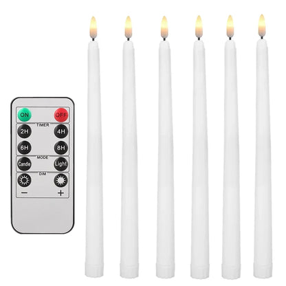 LED Flameless Taper Candles with Remote and Timer, 12/24 Pack
